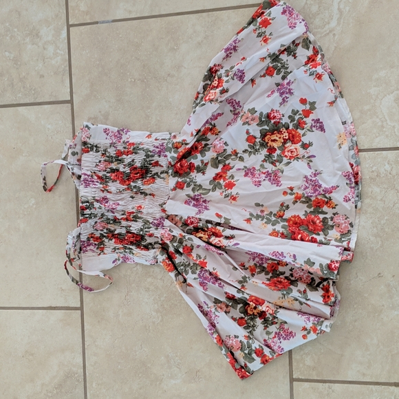 Flower Ruched Mini Flare Dress - Picture 3 of 4